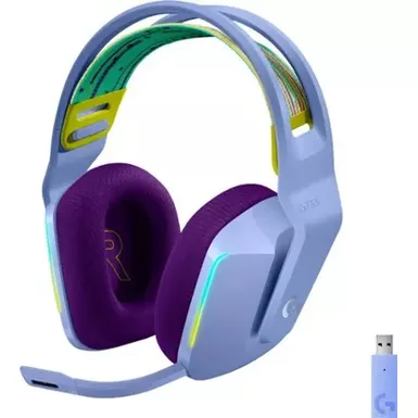 image of Logitech - G733 LIGHTSPEED Wireless Gaming Headset for PS4, PC - Lilac with sku:bb21620855-bestbuy