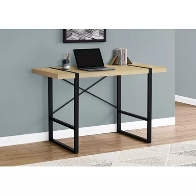 Computer Desk/ Home Office/ Laptop/ 48"L/ Work/ Metal/ Laminate/ Natural/ Black/ Contemporary/ Modern