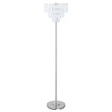 Anya Metal Base Floor Lamp Chrome and Crystal