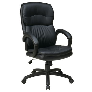 image of Work Smart Black Eco Leather High-Back Contour Executive Chair with Lumbar Support - Black Eco Leather Executive Chair, Nylon Base with sku:5cm4uau_suvmftp8zygroqstd8mu7mbs-off-ov