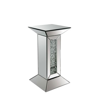 image of ACME Nysa Pedestal Stand, Mirrored & Faux Crystals with sku:97306-acmefurniture