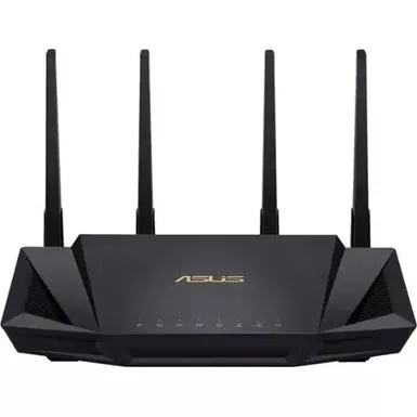 image of ASUS - AX3000 Dual-Band WiFi 6 Wireless Router with Life time internet Security - Black with sku:bb21323535-bestbuy
