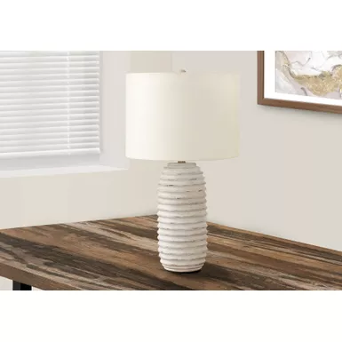 Lighting - 28"H Table Lamp Cream Resin / Ivory Shade