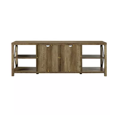 Walker Edison - Farmhouse TV Stand Cabinet for Most TVs Up to 78" - Rustic Oak