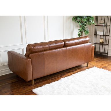 Rent To Own Abbyson Holloway Top Grain Leather Mid-century 2-piece Sofa ...