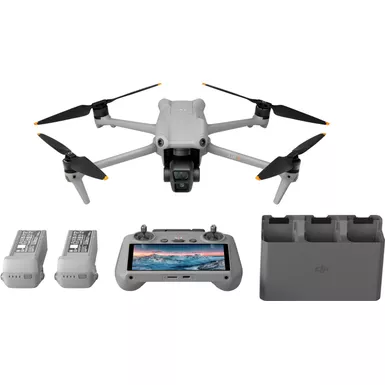 DJI - Air 3 Fly More Combo Drone and RC 2 Remote Control with Built-in Screen - Gray