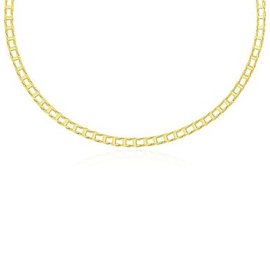 image of 14k Yellow Gold Men's Necklace with Track Design Links (20 Inch) with sku:26487-20-rcj