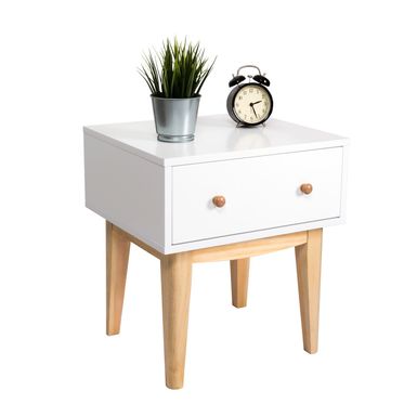 Rent To Own Kinbor Side End Table Mid Century Wood Nightstand Bedroom Living Room Table Cabinet W Storage Drawer White Wood Flexshopper