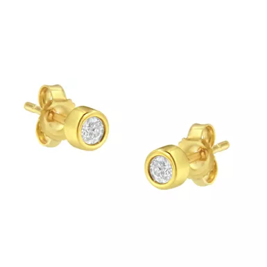 10K Yellow Gold 1/6ct. TDW Diamond Bezel Stud Earrings (H-I,SI2-I1)