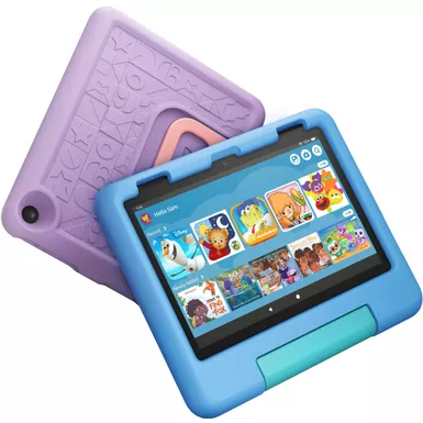 image of Amazon - Fire HD 8 Kids - Ages 3-7 (2022) 8" HD Tablet 32 GB with Wi-Fi - Blue with sku:bb22104813-bestbuy