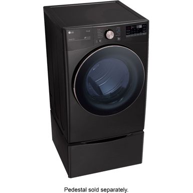 Alt View Zoom 22. LG - 7.4 Cu. Ft. Stackable Smart Electric Dryer with Steam and Built-In Intelligence - Black Steel