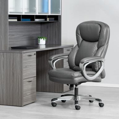 image of Bonded Leather Executive Office Chair - Charcoal with sku:c1l3ascesapnjdlpanp0gstd8mu7mbs-off-ovr