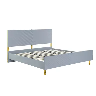 ACME Gaines Eastern King Bed, Gray High Gloss Finish