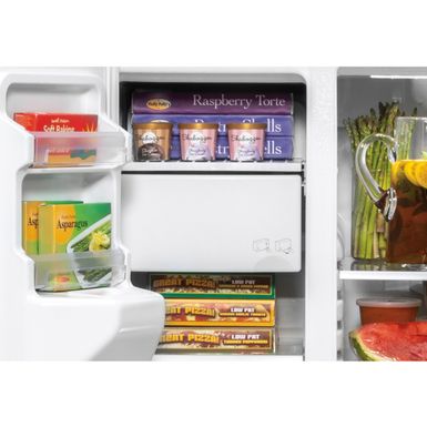 Alt View Zoom 11. GE - 25.1 Cu. Ft. Side-By-Side Refrigerator with External Ice & Water Dispenser - Stainless steel