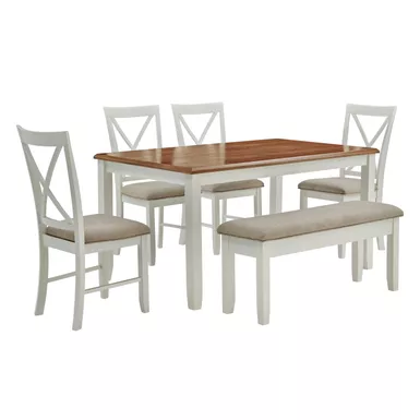 image of Andette 6Pc Dining Set Brown with sku:pfxs1404-linon