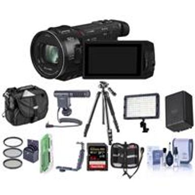 image of Panasonic HC-WXF1K 4K UHD Camcorder, 24x Leica Dicomar Lens, - Bundle With Video Bag, 32GB SDHC Card, Spare Battery, Video Light, Shotgun Mic, Tripod, Cleaning Kit, Memory Wallet, 62mm Filter Kit And More with sku:pchcwxf1kb-adorama