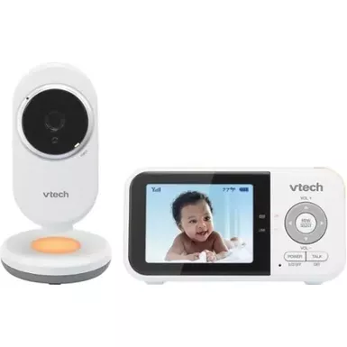image of VTech - 2.8” Digital Video Baby Monitor with Night Light - White with sku:bb22210041-bestbuy