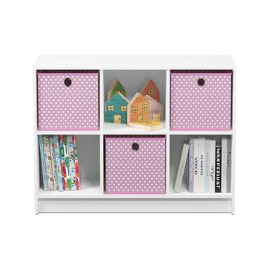image of Furinno 99940 Basic MDF Storage Bookcase with Bins - Pink - N/A with sku:zsjhau-wq-80kjugomgj4qstd8mu7mbs-fur-ovr
