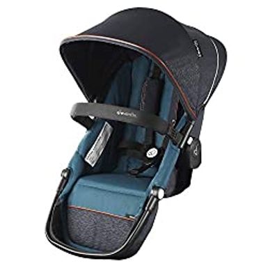 image of Evenflo Gold Pivot Xpand Second Seat, SensorSafe Automatically Syncs to App, Second Toddler Seat for Pivot Xpand, Works as Twin Stroller, Converts to Infant Mode, Fits Babies up to 55 Pounds, Sapphire with sku:b086m14j33-ama-amz