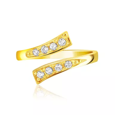 image of 14k Yellow Gold Contemporary Cubic Zirconia Accented Toe Ring with sku:d164844-rcj