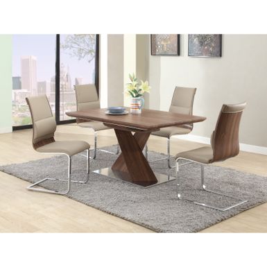 image of Christopher Knight Home Bethal Chrome-finished Metal and Wood Dining Table - Bethal Table with sku:en_cgbb9u-ocyd0chuo-9wstd8mu7mbs-overstock