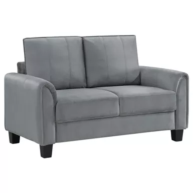 Davis Upholstered Rolled Arm Loveseat Grey