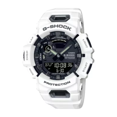 image of G-Shock - Mens G-Squad Smartphone Link White Resin Smartwatch Black Dial with sku:gba900-7a-powersales