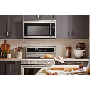 Alt View Zoom 23. Amana - 1.6 Cu. Ft. Over-the-Range Microwave - Black on stainless steel