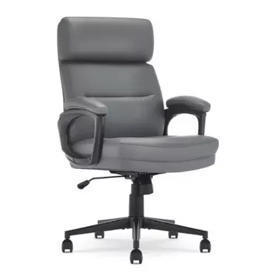 Serta - Comfort Mid-Back Modern Bonded Leather Executive Office Chair - Gray