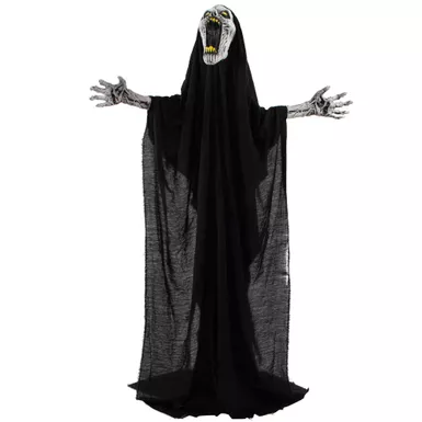 70-In. Squal the Animated Howling Reaper, Indoor or Covered Outdoor Halloween Decoration, Battery Operated