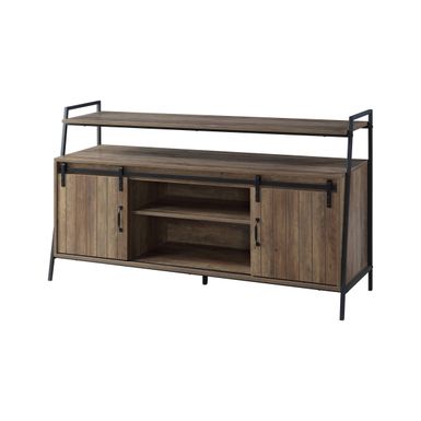 ACME Rashawn TV Stand, Rustic Oak & Black Finish