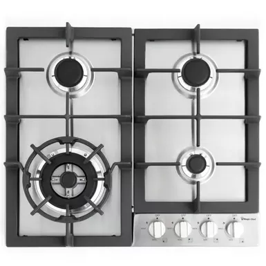image of Magic Chef 24'" Built-In Gas Cooktop in Stainless Steel with sku:mcsctg24s-magicchef