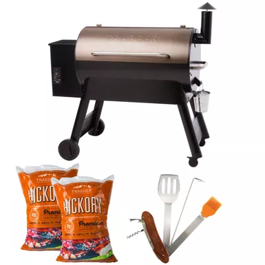 image of Traeger - Pro Series 34 Pellet Grill Bronze w/ Multi-Tool & Hickory Pellets with sku:p34gbrzmtpkt-powersales
