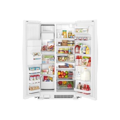 image of Whirlpool Ada 33" White Side-by-side Refrigerator with sku:wrs321sdwh-abt