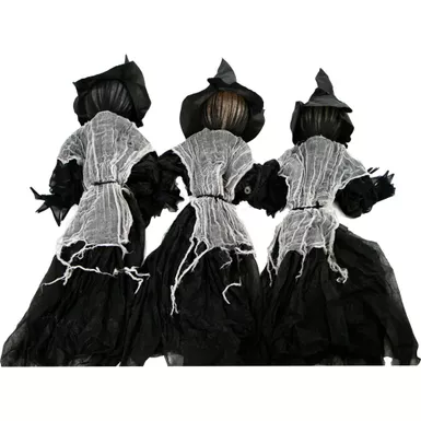 Light-Up Witch Trio on Stakes, Outdoor Halloween Lawn Decoration