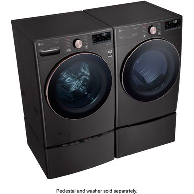 Alt View Zoom 19. LG - 7.4 Cu. Ft. Stackable Smart Gas Dryer with Steam and Built-In Intelligence - Black steel