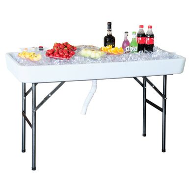 image of Modern Home 4-inch Party Ice Bin Table with Skirt - White with sku:u2qedrgf7vunt1jan7wu7qstd8mu7mbs-overstock