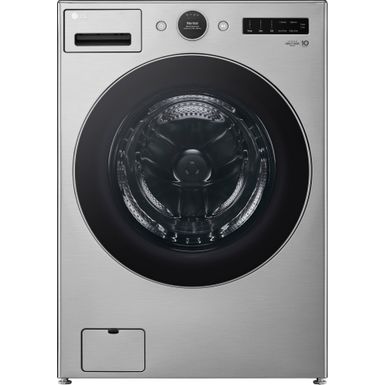 image of LG - 4.5 Cu. Ft. High-Efficiency Smart Front Load Washer with Steam and TurboWash 360 - Graphite Steel with sku:bb22063557-6529912-bestbuy-lg