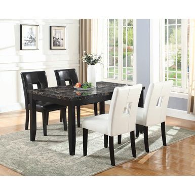 image of Anisa Open Back Upholstered Dining Chairs Black (Set of 2) with sku:mjmmsy0cblbdaga3woth0astd8mu7mbs-overstock