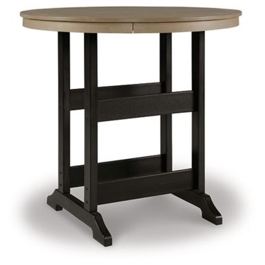 image of Black/Driftwood Fairen Trail Round Bar Table w/UMB OPT with sku:p211-613-ashley