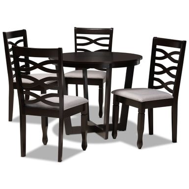 image of Leda Modern and Contemporary 5-Piece Dining Set - Grey with sku:oh1pg9llasc7tk2irfxlowstd8mu7mbs-overstock