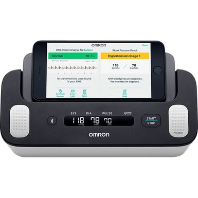 image of Omron - Complete - Wireless Upper Arm Blood Pressure Monitor + EKG - Black/White with sku:bb21306932-6352795-bestbuy-omronhealthcare