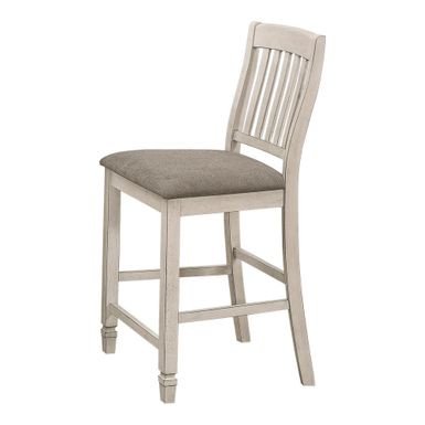 Sarasota Slat Back Counter Height Chairs Grey and Rustic Cream (Set of 2)