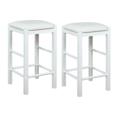 Jasmine Backless Counter Stool White Set of Two