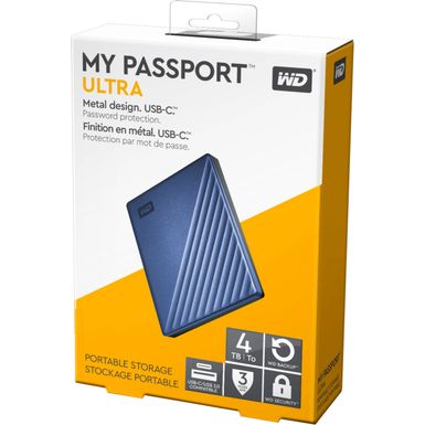 Alt View Zoom 16. WD - My Passport Ultra 4TB External USB 3.0 Portable Hard Drive - Blue