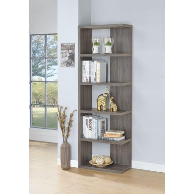 image of 5-tier Bookcase Weathered Grey with sku:800553-coaster