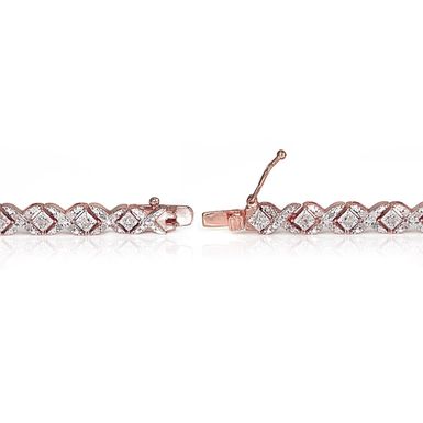 DB Designs Rose Goldtone 1ct TDW Diamond Miracle Set X Tennis Bracelet - Rose Goldtone