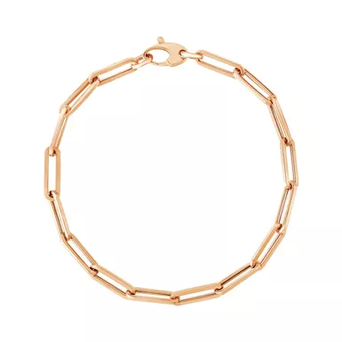 14K Rose Gold Bold Paperclip Chain Bracelet