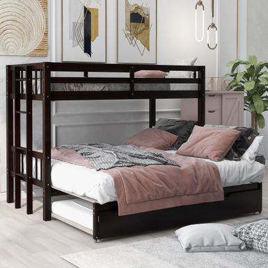 Twin over Pull-out Bunk Bed with Trundle - Espresso