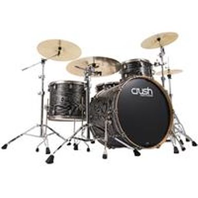 image of Crush Drums Sublime AXM 4-Piece Shell Pack with 24x18" Bass Drum, 12x8" Tom Drum, 16x14" Floor Tom Drum, 14x6" Snare Drum, Trans Satin - Black Sprkle with sku:cdsma448207-adorama